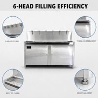 Machine de remplissage semi-automatique à 6 têtes en acier inoxydable pour bouteilles d'eau de 5 gallons, vente en gros OEM