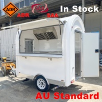 Remorque alimentaire mobile ronde et incurvée conforme aux normes australiennes, à essieu unique, conforme aux normes SAA et ADR, homologuée pour la circulation routière, fourgon de restauration