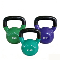 Ensemble de kettlebells en fonte revêtues de néoprène vinyle, écologiques, durables, de 2 kg à 20 kg, marquage KG/LBS, logo personnalisé pour la salle de sport à domicile