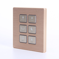 Interrupteur mural intelligent en gros, 6 gangues, toucher doux, or champagne, contact sec, interrupteur 12v