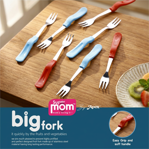 Ensemble de 10 cuillères et fourchettes en acier inoxydable Anax, portables, réutilisables, avec poignée en silicone de qualité alimentaire, pour l'alimentation des tout-petits - Product Image 3