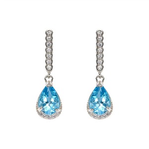 High-grade S925 Sterling Silver Natural Gemstone Colored Gemstone <b>Earrings</b> European and American Non-fading <b>Earrings</b> - Product Image 6