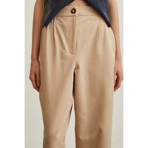 Pantalones Rectos Color Beige Mango de Cintura Alta Antiarrugas para Mujer - Product Image 2