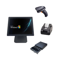 Système de point de vente tout-en-un avec écran tactile capacitif de 15 pouces, système d'exploitation Android/Windows, Wi-Fi 6, garantie d'un an