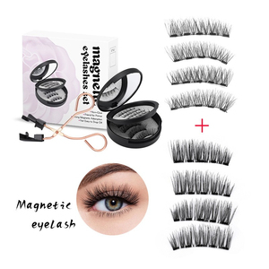Juego de Pestañas Magnéticas, 6 Imanes, Pelo Sintético, Fuerte Adhesión Magnética, 3 Pares de Pestañas Postizas con Herramienta Aplicadora - Product Image 1