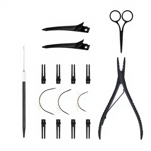 Kit de Pinzas Profesionales de Acero Inoxidable TEEJAY para Extensiones de Cabello con Abridor de Micro Anillos y Pinzas para Extensiones Adhesivas - Product Image 2