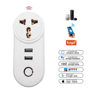 LEDEAST PA8-SA South Africa Plug Socket Remote control Voice Control Tuya Smart WIFI Plug With USB Ports