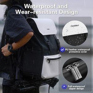 กระเป๋าใส่ไม้กอล์ฟหนัง PU สีดำสำหรับผู้ชายพร้อมที่ใส่แผ่นดิสก์กันน้ำได้หรูหราคลาสสิกกอล์ฟ - Product Image 4