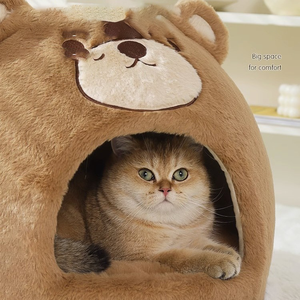 Tempat tidur dalam ruangan lucu untuk anjing kecil dan kucing musim dingin hangat anak kucing sarang dengan pola hewan produk rumah hewan peliharaan - Product Image 5