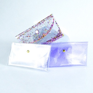 Hot Sale Custom Shape Size Glitter Cosmetic Pvc <strong>Zip</strong> Bags Holographic Hand Bag Button Gold Purple Sliver Pvc Glitter <strong>Pouch</strong> Bags - Product Image 3