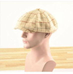 Autumn Winter Plaid Cap European American <b>Style</b> Painter's Hat 8 Panels Newsboy Hats Big <b>Head</b> Multiple Size Men Beret Cap Hat - Product Image 4