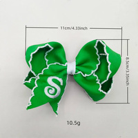 Vente en gros pince à cheveux personnalisée pour cheveux pince à nœud gros-grain ornée de lettres brodées bord au point de lune accessoires pour cheveux