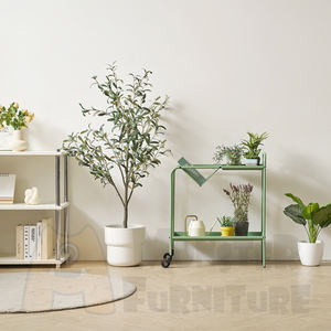 Chariot roulant, chariot de service mobile avec roulettes, support à vin, chariot à livres en métal avec plateau en verre, chariot mobile - Product Image 1