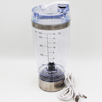 Bouteille de shaker électrique USB rechargeable, personnalisée, sans BPA, écologique, durable, légère, 450 ml, pour usage sportif
