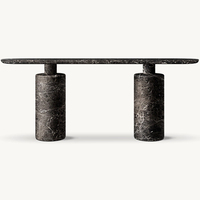 Table console en marbre travertin KUMUSI pour salon/villa, avec taille personnalisable