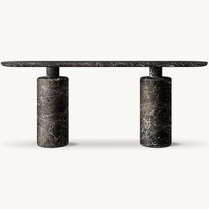 KUMUSI Luxury Living Room/Villa <strong>Hallway</strong> Marble Top Travertine <strong>Console</strong> <strong>Table</strong> with Customizable Size - Product Image 4