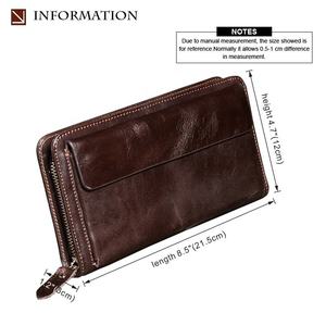 Portefeuille long en cuir véritable Andong Factory pour homme et garçon, multifonctionnel, avec fermeture éclair, grande capacité, sac à main, pochette - Product Image 2