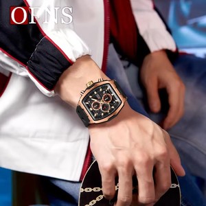<span class=keywords><strong>Reloj</strong></span> OFNS 1205 Tonneau <span class=keywords><strong>Original</strong></span> para Hombre, Resistente al Agua 5BAR, Correa de Silicona de Alta Calidad, <span class=keywords><strong>Reloj</strong></span> de Pulsera de Lujo - Product Image 6