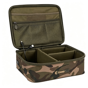 Bolsa de Pesca de Carpa con Diseño de Camuflaje, con Puerto de Carga USB, Parte Superior Rígida, para Guardar Paquetes de Energía y Aparejos Electrónicos - Product Image 2