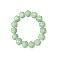Natürliches Burmesisches Jadeite-Armband der Klasse A mit Runden Perlen, Hochwertiges Jadeite-Armband für Damen (mit NGTC-Zertifikat)
