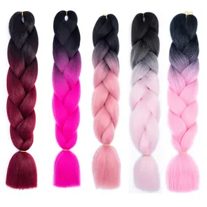 Trecce per capelli treccia Jumbo all'ingrosso Ombre Colors boxintrecciare l'estensione dei capelli Jumbo intrecciare l'estensione dei capelli all'uncinetto