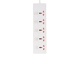 Stop Kontak Universal C4 + 2 Port USB-A & 2 Port Tipe-C 13A 3250W 5-Outlet dengan Pelindung Lonjakan Arus Kabel Ekstensi Rumah