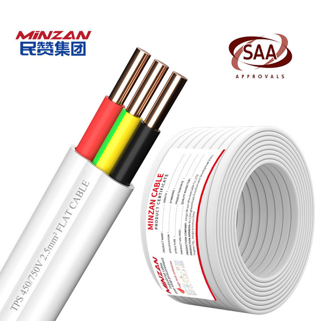Manufacturer's 1.5 2.5 4sqmm Electrical Wire Single Core PVC Jacketed Flat Cable Stranded Insulated for Power Applications