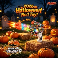 Pistolet à balles en plastique électrique à effets sonores et lumineux LED pour garçons, idéal pour les jeux de fête d'Halloween et les tours de trousseaux ou d'argent.