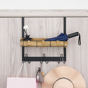 Qua cửa móc tổ chức móc trên cửa lưu trữ giá Khăn giá kệ móc áo móc với giỏ vải lưu trữ Giá móc áo - Product Image 4