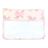 Sun Clover NOUVEAU Sac à cosmétiques personnalisé Sac à ongles en PVC transparent avec lettres Patch Zipper et étui à maquillage en nylon