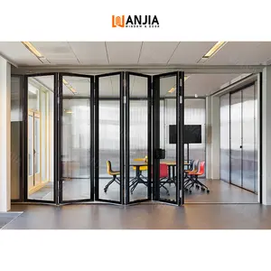 Customized Latest Design Waterproof Exterior Patio Doors Double Glazing Folding Doors Patio Aluminum Glass Bifold Doors