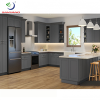 Kostenlose Anpassung Modulare graue Küchen schränke Moderne Designs Wohn möbel Bereit zum Zusammenbau von Küchen schränken