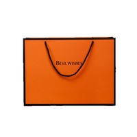 Sacs cadeaux en carton blanc grand format avec poignée en corde et logo « Best.Wishes » imprimé, emballage pour gâteaux, bougies et articles d'artisanat