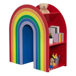 Estantería de madera con forma de arcoíris de 4 niveles, organizador de juguetes para niños, para la habitación infantil - Product Image 5