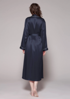 Pyjama de luxe 100 % soie de mûrier satinée pour femme, 22 mommes, avec robe de chambre à taille élastique, tenue de nuit longue et sexy, vêtements de nuit haut de gamme pour femmes