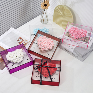 2025 Día de San Valentín Novia Regalo Para siempre Amor Rosa preservada Bonita caja de flores artificiales con bolso de papel - Product Image 1