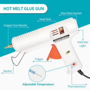 Pistola de pegamento de fusión en caliente de 150W UE/EE. UU., temperatura ajustable <span class=keywords><strong>inteligente</strong></span>, boquilla de cobre larga, diámetro del <span class=keywords><strong>bozal</strong></span>, herramienta de reparación artesanal de 11mm - Product Image 4
