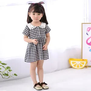 Wholesale Baby Girl Clothes Casual Plaid Kids Girl Wear Dress 3 Year Old Toddler Girl Dress