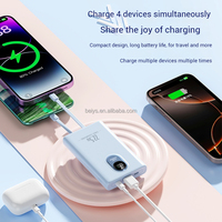 Power Bank kapasitas tinggi 20000mah bawaan 3 kabel 22.5w, pengisian cepat tampilan LED portabel Output tipe-c