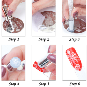 <span class=keywords><strong>Kit</strong></span> <span class=keywords><strong>de</strong></span> tamponnage <span class=keywords><strong>pour</strong></span> nail art Tamax NAP014 à double tête en plastique et silicone avec racloir <span class=keywords><strong>pour</strong></span> manucure - Product Image 6
