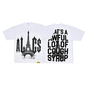 ALOCS 高品质埃菲尔铁塔 T 恤，夏季透气，destodubb 100%棉定制嘻哈男士 T 恤 - Product Image 1