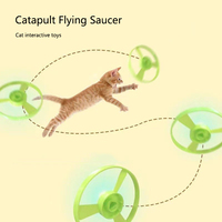 Lanceur de disques volants en plastique pour chats, jouet interactif pour animaux de compagnie, pour l'entraînement, la poursuite, le jeu et la chasse