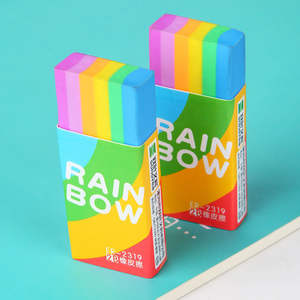 Gommes à effacer arc-en-ciel en TPR/PVC de qualité supérieure, personnalisées en gros pour enfants - Product Image 3