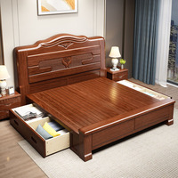 Ensemble de meubles de chambre à coucher, ensemble de rangement pour la chambre à coucher avec armoire, table de chevet, lit avec sommier, lit queen-size populaire avec armoire