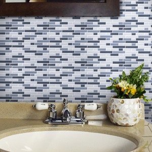 <span class=keywords><strong>Carrelage</strong></span> intelligent en <span class=keywords><strong>vinyle</strong></span> Composite poli, <span class=keywords><strong>blanc</strong></span>, bleu, gris et argent, 9 à 10 pouces, 4 pièces - Product Image 2