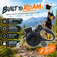 Laisse pour chien en acier inoxydable de 5 m, laisse en nylon réfléchissante pour les grands chiens, promenade nocturne en banlieue