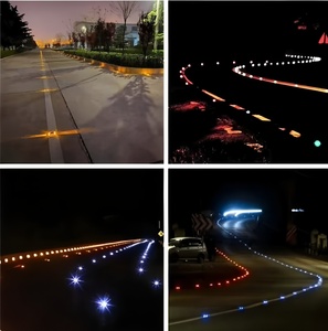 Borne <span class=keywords><strong>de</strong></span> signalisation routière <span class=keywords><strong>solaire</strong></span> synchronisée Bluetooth, marqueur routier LED en alliage d'aluminium, yeux <span class=keywords><strong>de</strong></span> chat clignotants sans fil à fréquence commune pour la sécurité routière - Product Image 6
