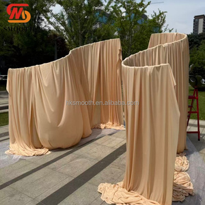 Cortina de Seda Ondulada para Bodas, Telón de Fondo Color Champán para Eventos y Ceremonias al Aire Libre - Product Image 3