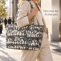 Sac fourre-tout en toile camouflage avec logo personnalisé, grand sac à bandoulière réutilisable pour femmes et acheteurs en gros