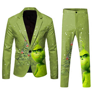 ชุดสูทผู้ชายทรงเข้ารูป ผ้าโพลีเอสเตอร์ 2 ชิ้น สำหรับงานแต่งงาน ธุรกิจ งานพรอม เสื้อแจ็คเก็ตและกางเกง - Product Image 3